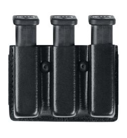 Safariland 775 slimline open top triple Magazine Pouch for STI 2011 21 round mags features a belt loop mount and SafariLaminate construction.